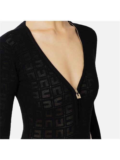 Bodysuit in viscose with mesh stitch logo ELISABETTA FRANCHI | BK65B46E2.110